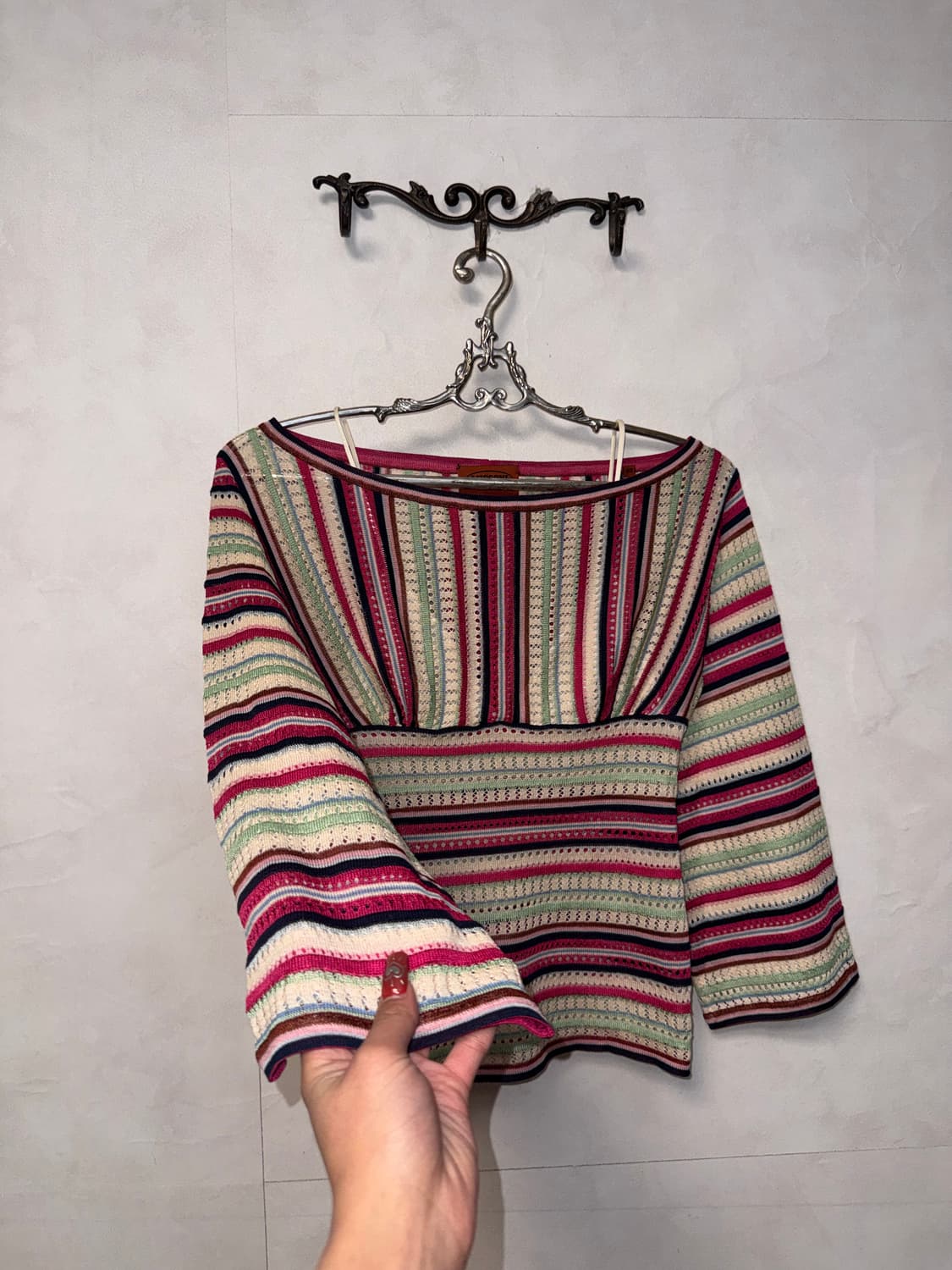 Missoni pink green offshoulder corset 니트 상품이미지5