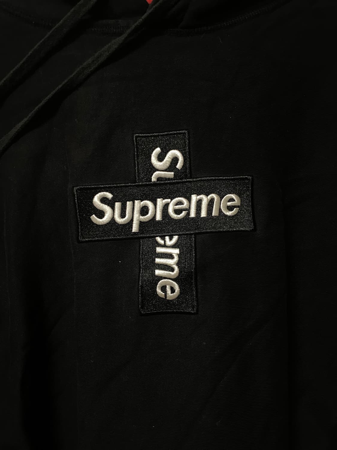 슈프림 크로스 박스로고 후드 블랙 S 상품이미지3