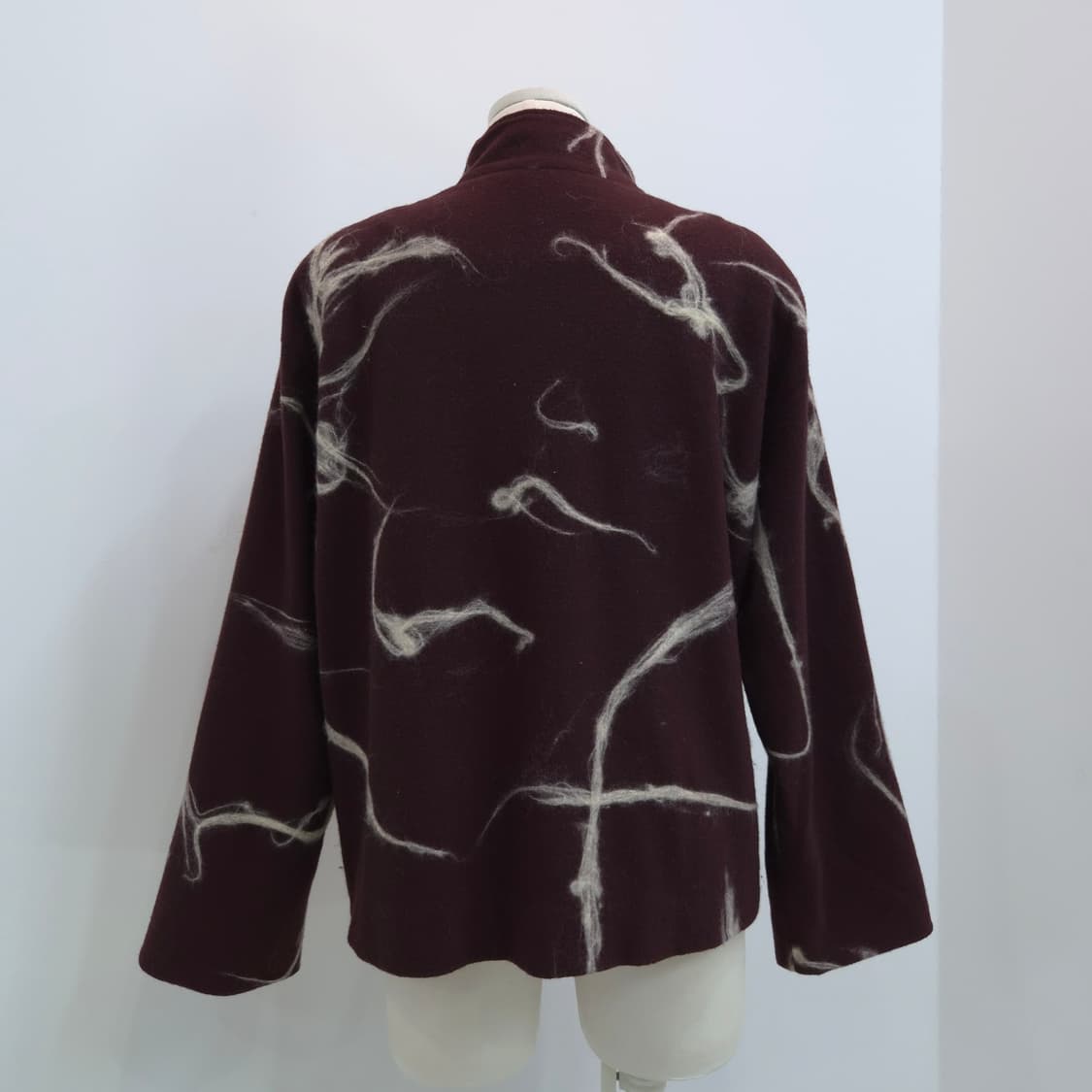 울 100% 와인 브라운 아트워크 자켓 상품이미지8