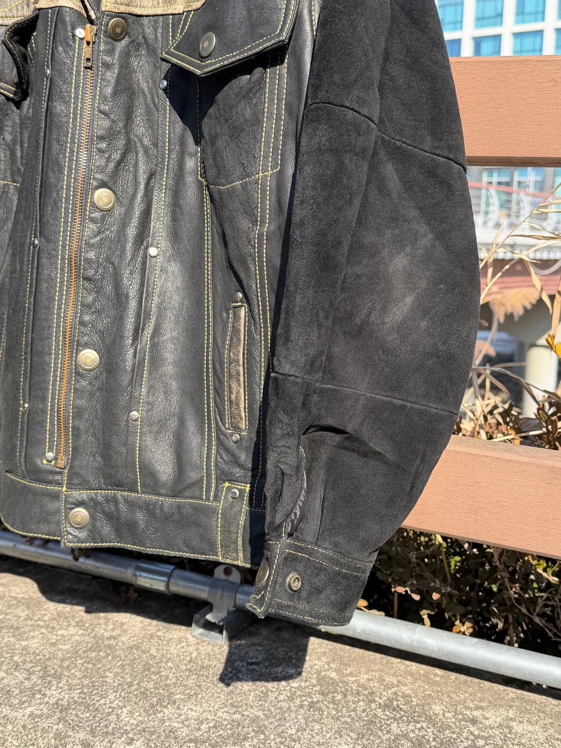 80s 90s leather jacket 웨스턴 트러커 가죽 자켓 상품이미지5