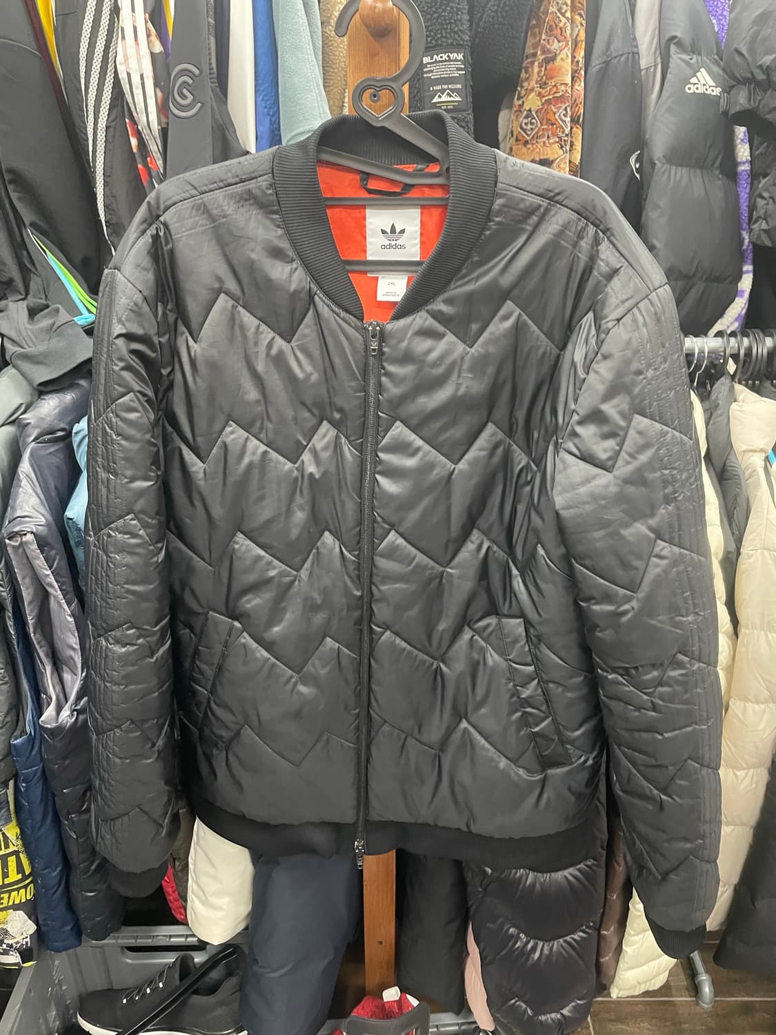 아디다스 퀼팅 패딩 블랙 2XL 55 74 상품이미지1