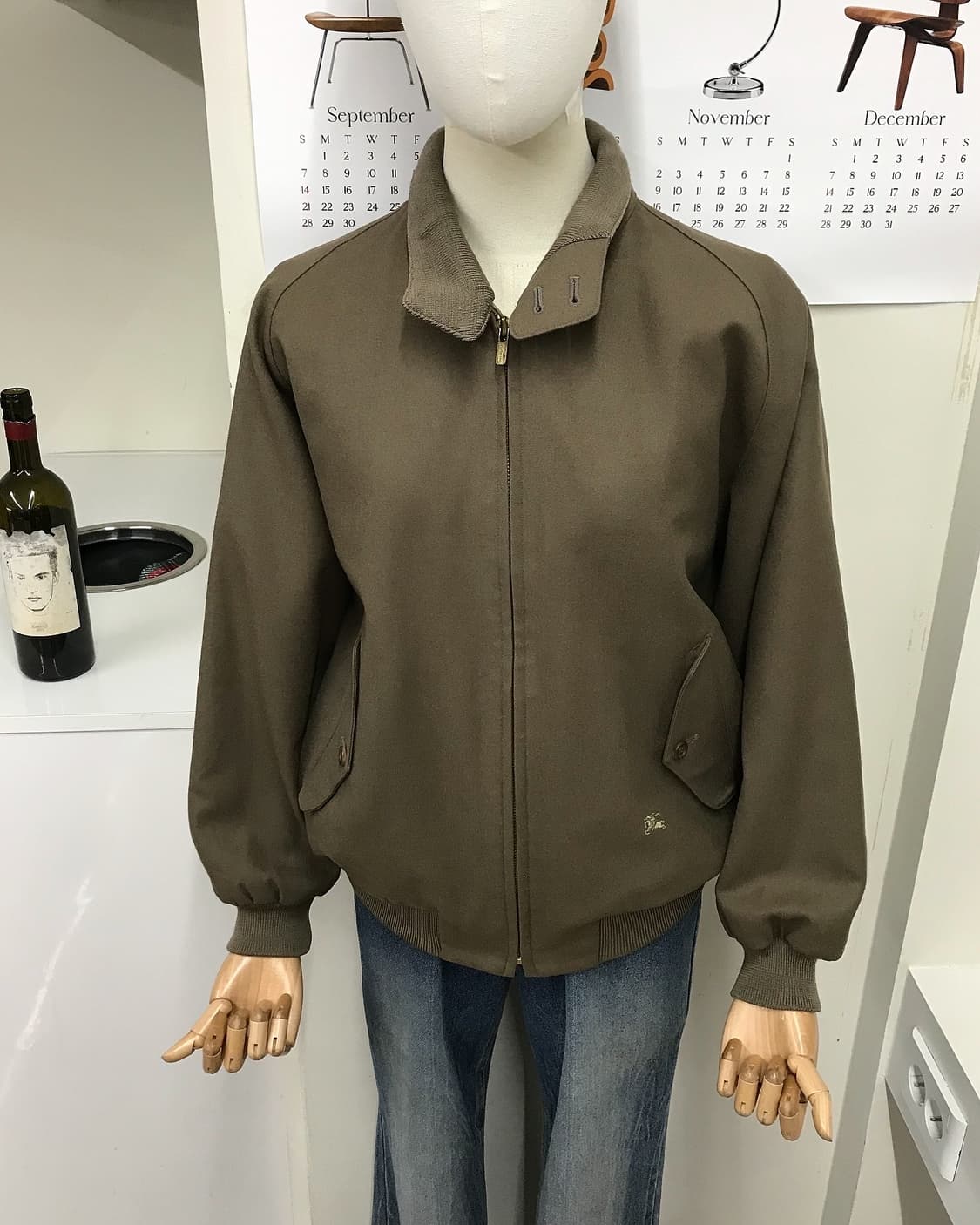 버버리 로고 울 블루종 자켓 상품이미지7