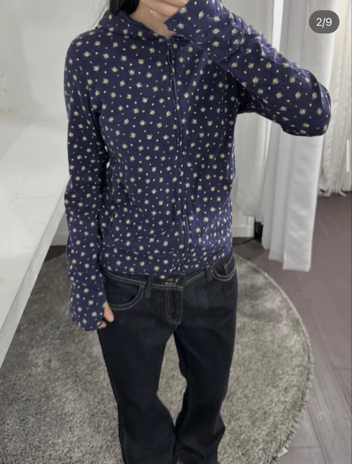 uniqlo flower hood zipup 상품이미지3