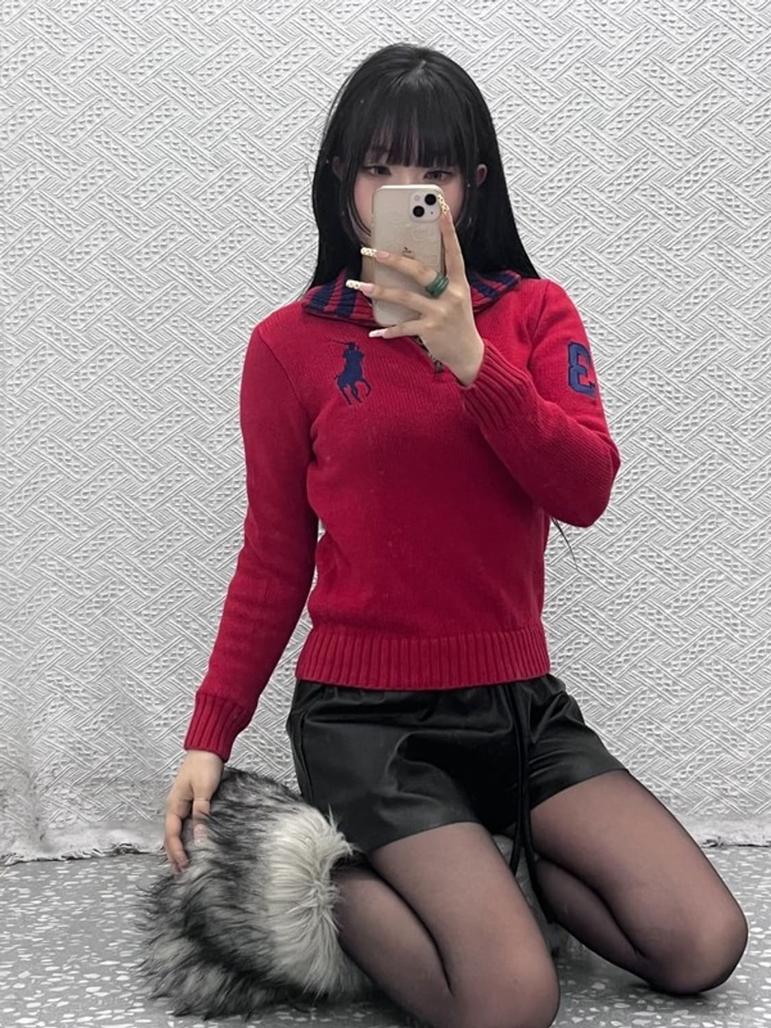 폴로 랄프로렌 빈티지 레트로 하이틴 반집업 니트 M C09793 상품이미지2