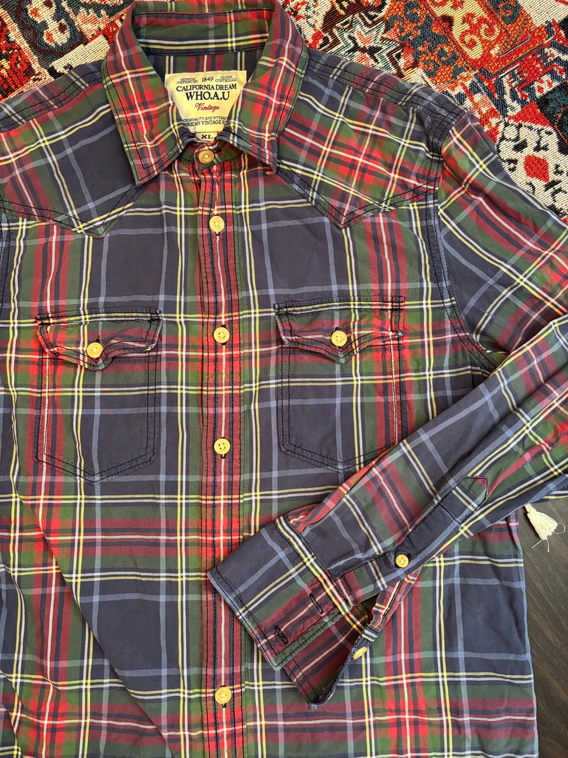 WHO.A.U Vintage line flanel check shirt 상품이미지4