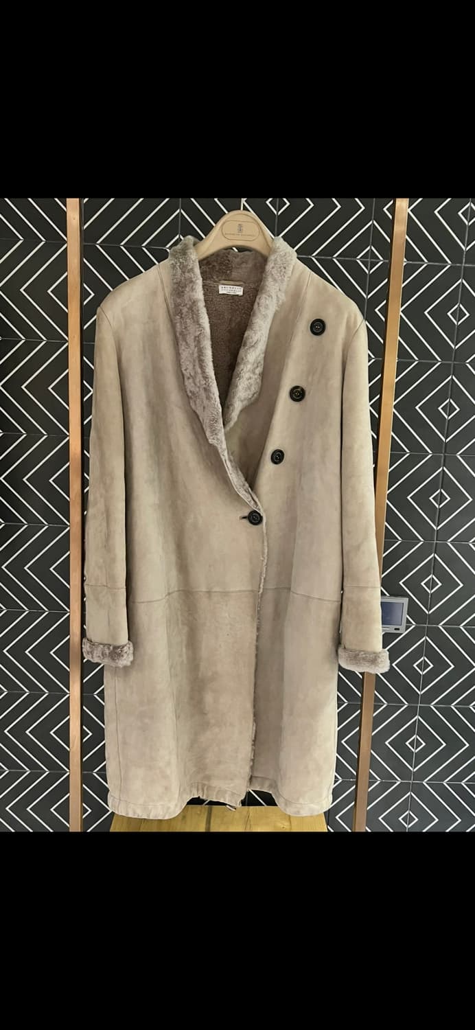 브루넬로 쿠치넬리 여성 스웨이드 시어링 무통 코트 48 상품이미지1