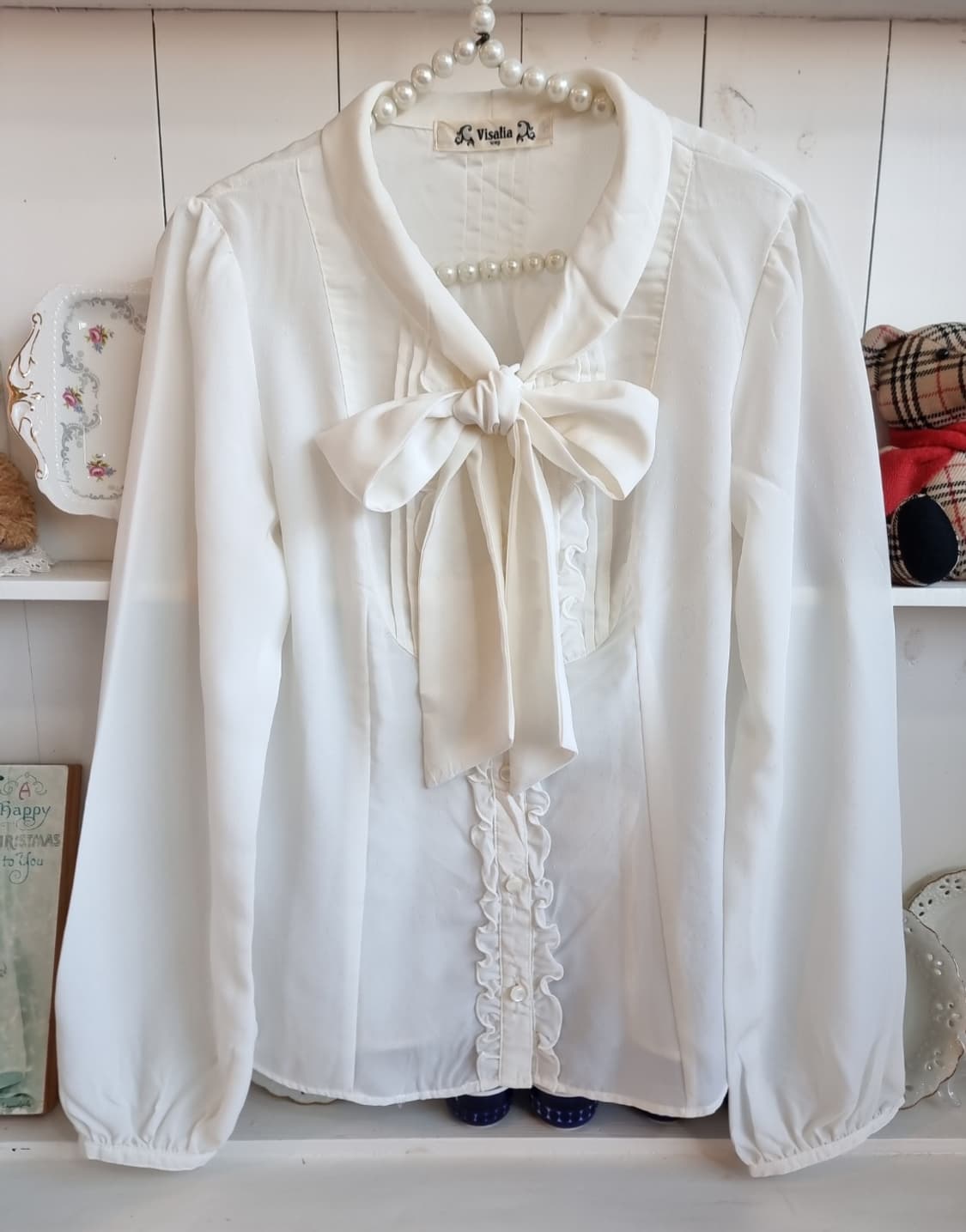 Visalia  리본 프릴 블라우스 상품이미지2