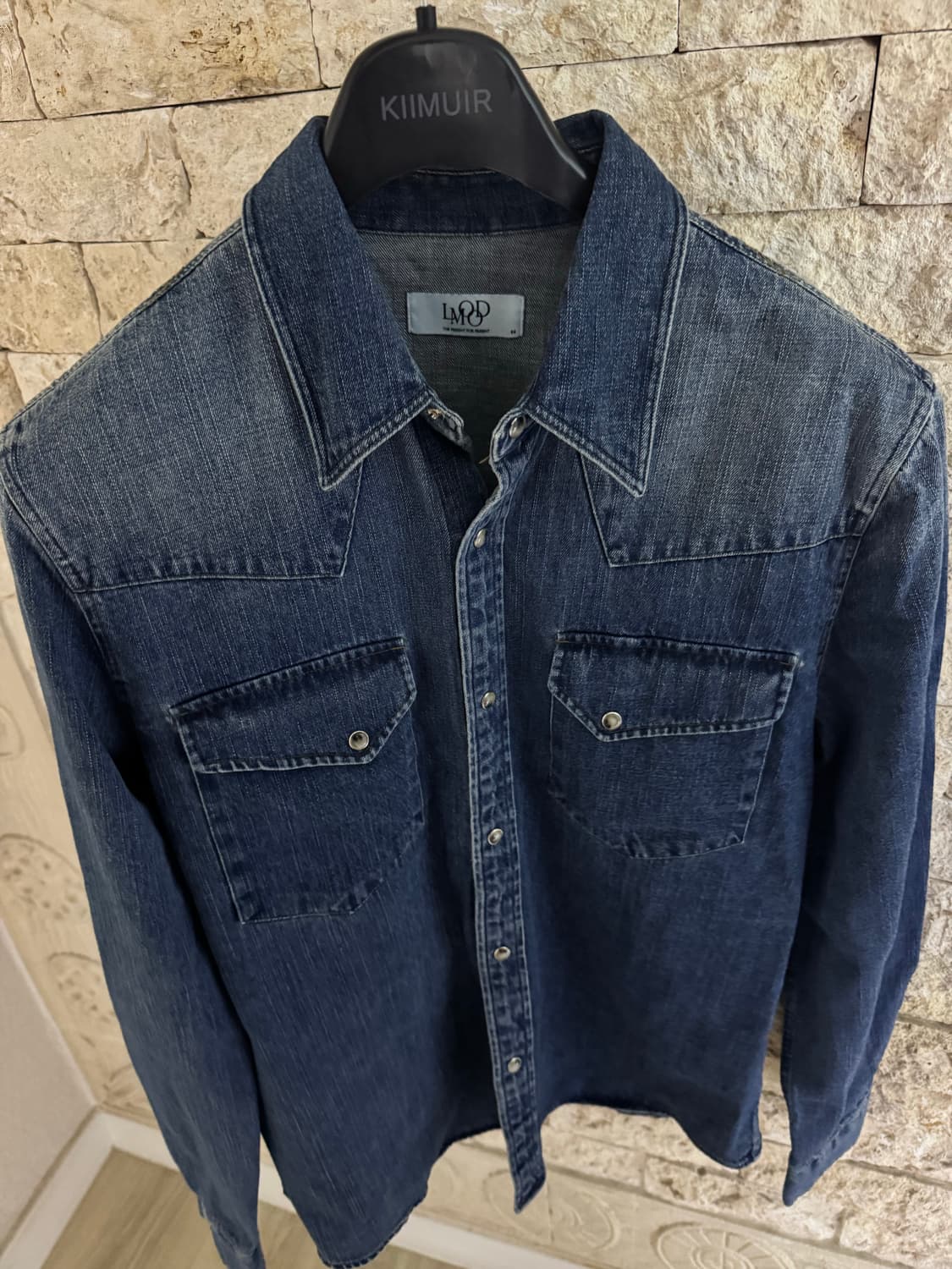 엘무드 배드가이 데님 웨스턴 셔츠 워시드 블루 44 상품이미지4