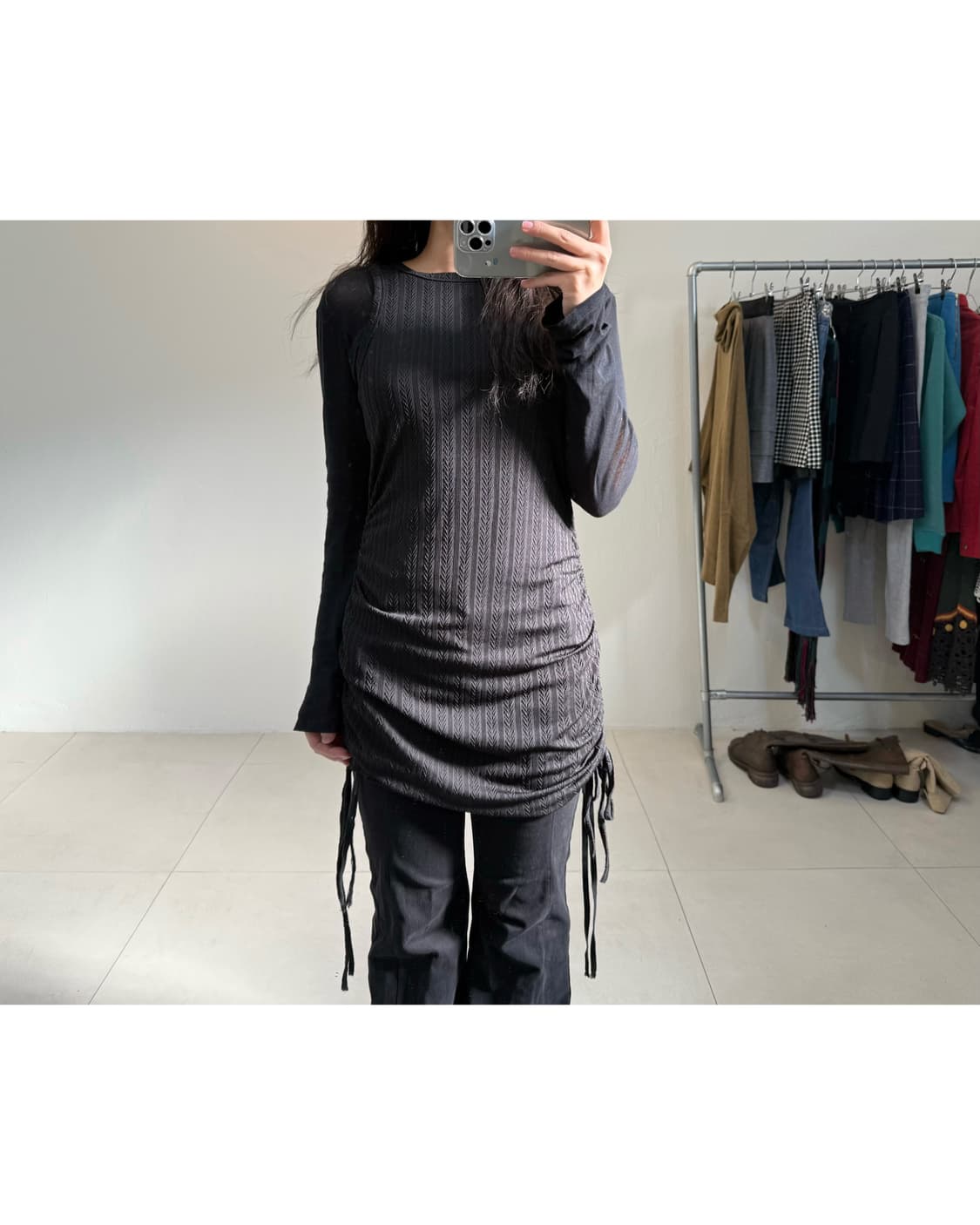 빈티지 셔링 슬리브리스 상품이미지1