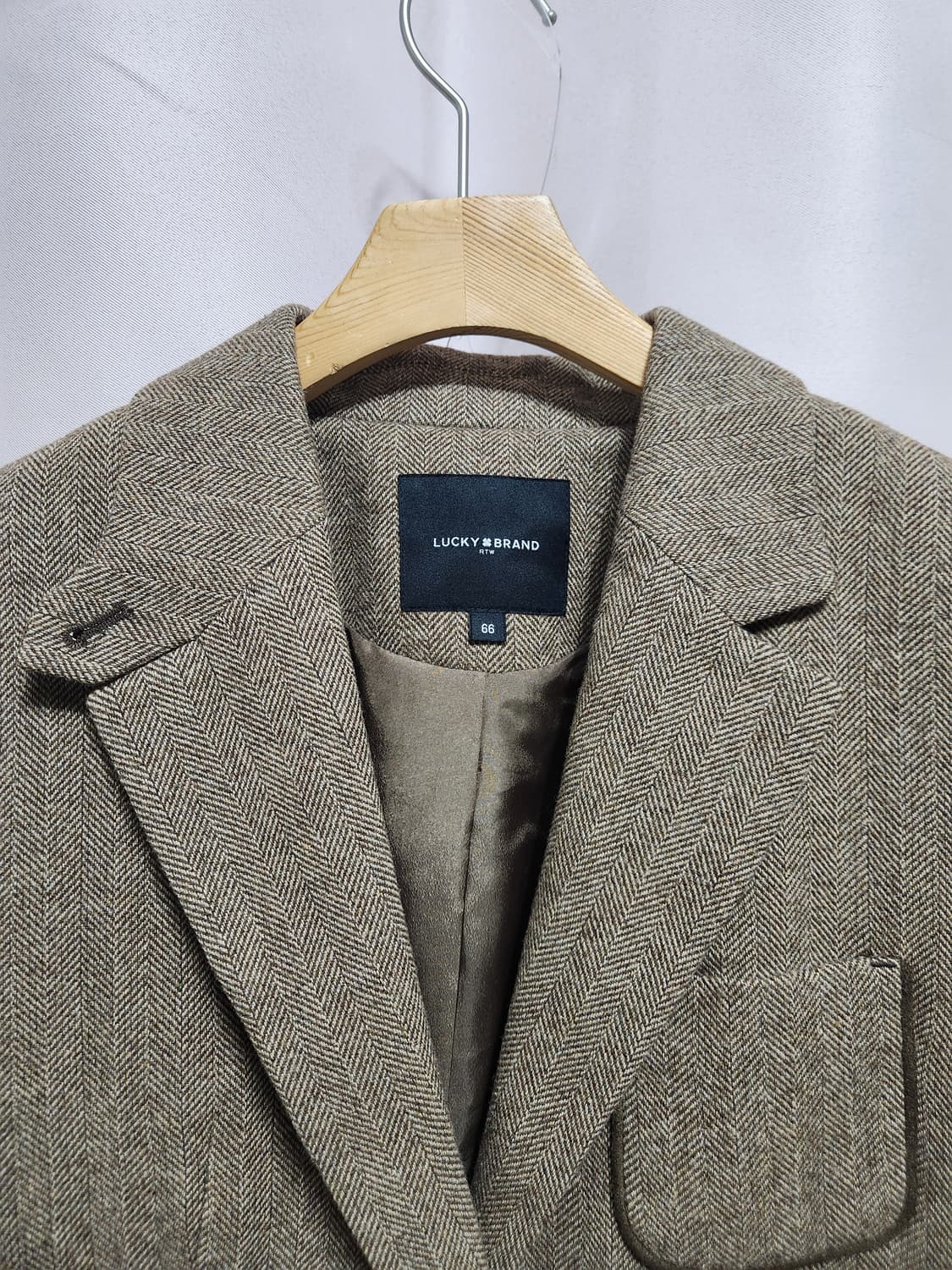 미착용급 럭키브랜드 헤링본 여성 울자켓 상품이미지5