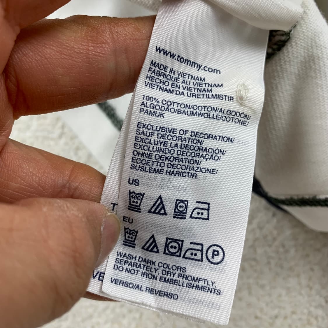 타미힐피거 자수로고 스트라이프 럭비 티셔츠  상품이미지7