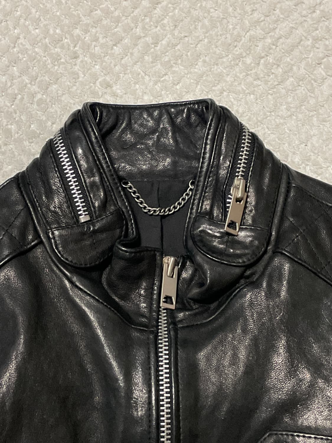 광희시장 웨스턴 무드 2WAY 램스킨 양가죽 바이커 레더 자켓 상품이미지5