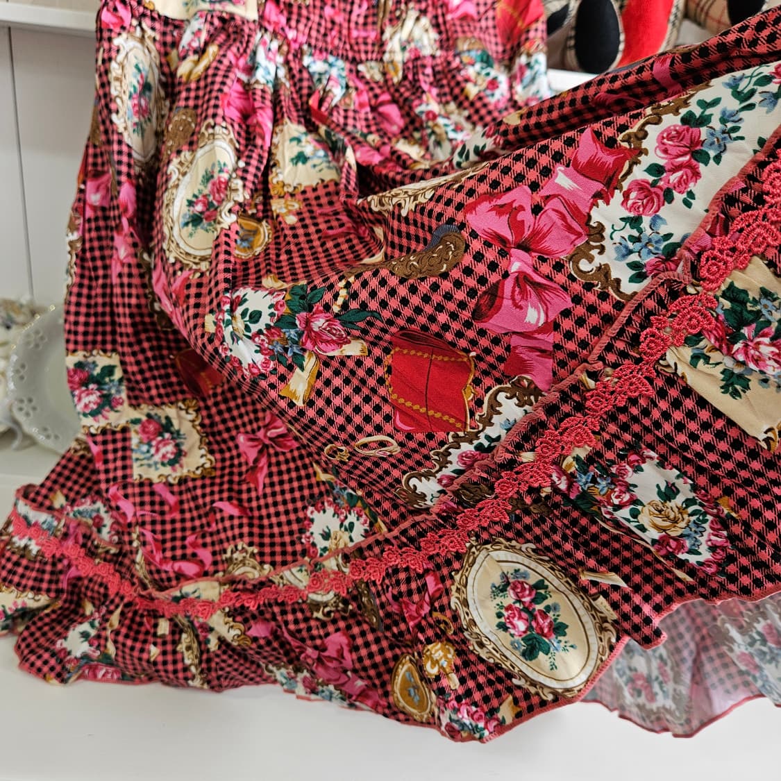 바디라인 로즈 코르셋 튜브탑 스커트 상품이미지6