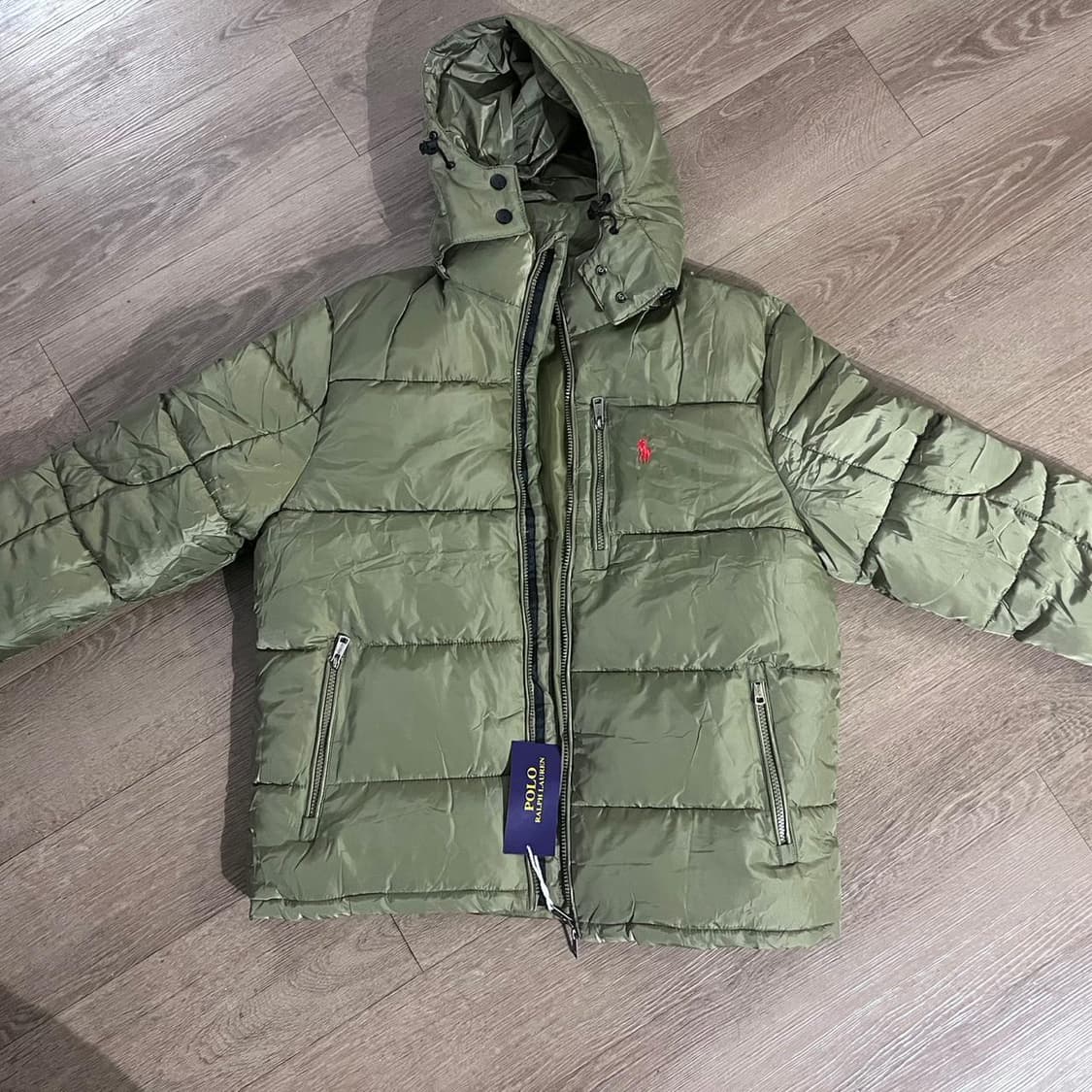 폴로 랄프 로렌 후드 패딩 자켓 그린 상품이미지1