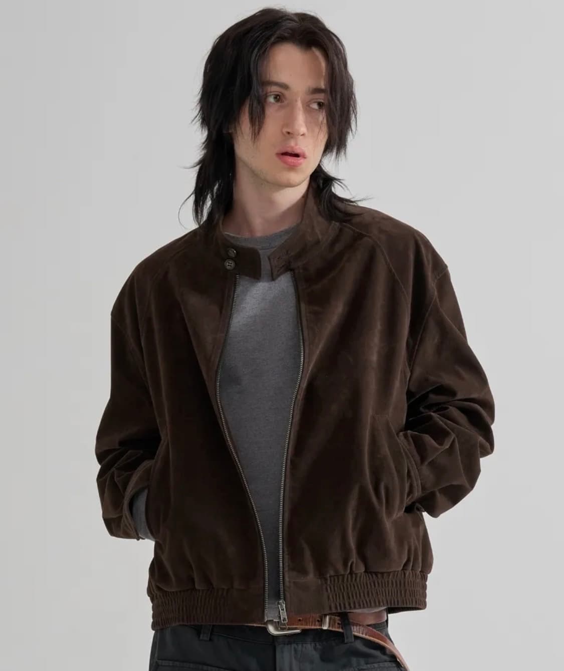 주앙옴므 스웨이드 해링턴 자켓 브라운 L 상품이미지1