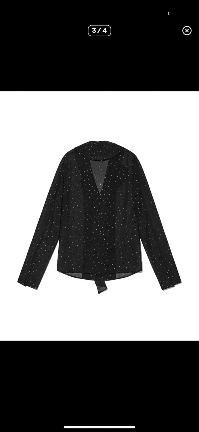 Openyy RHINESTONE FRILL TOP 프릴 블라우스 셔츠  상품이미지1