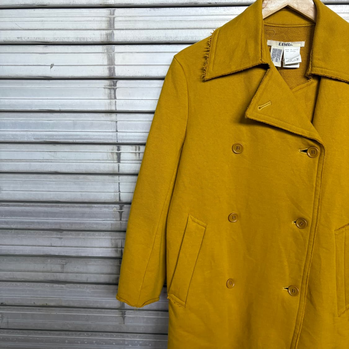 LIMI feu 머스타드 코튼 더블 브레스티드 코트 상품이미지4