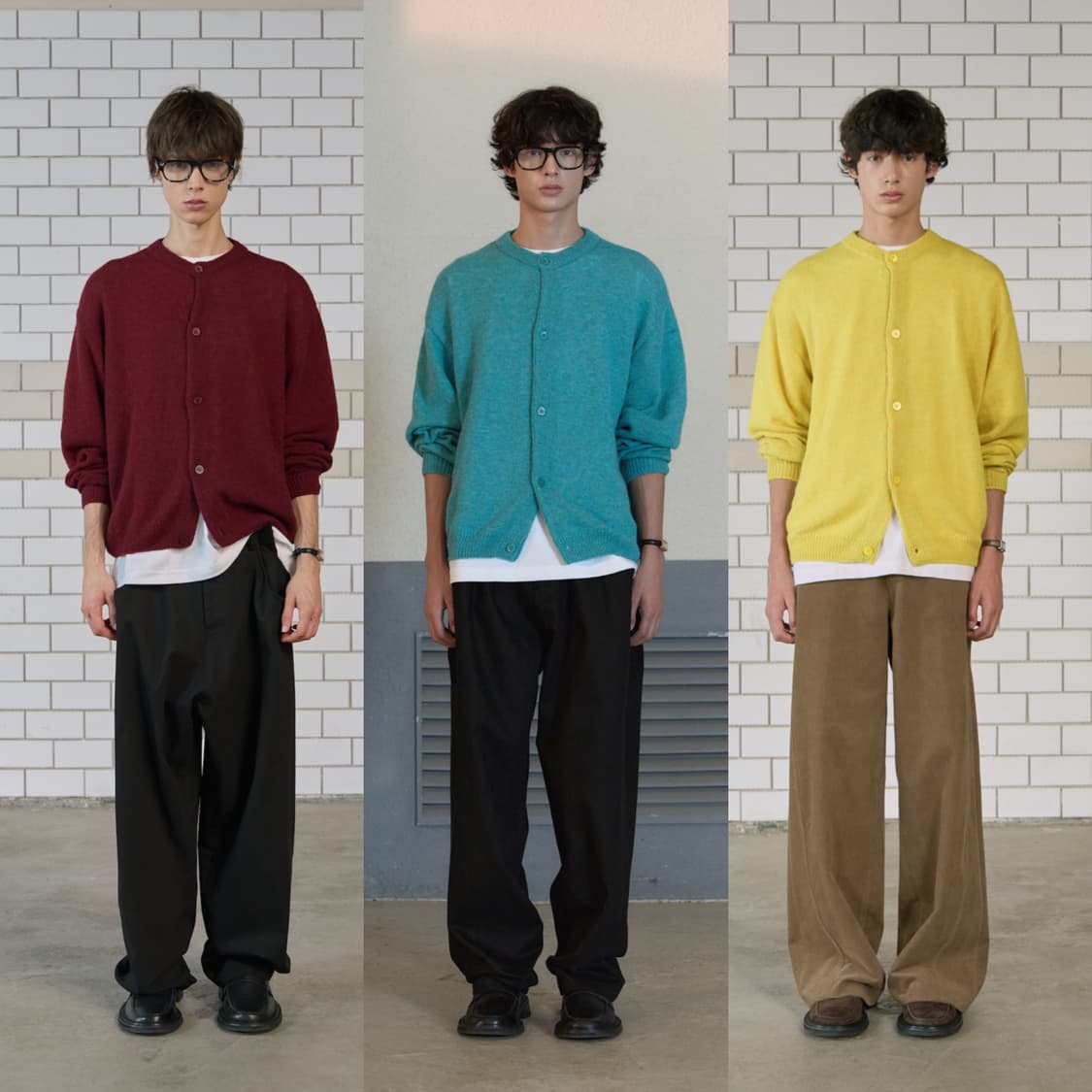 [M, L] [구매중] STU 라운드넥 가디건 버건디, 민트, 옐로우 상품이미지1