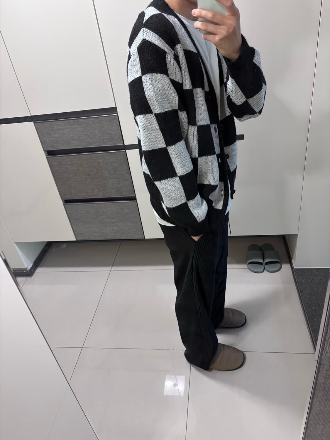 L 에잇세컨즈 체커보드 가디건 상품이미지2