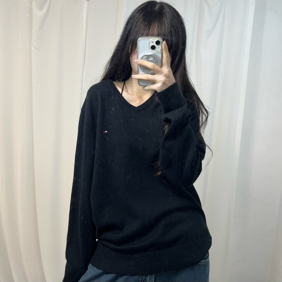 Tommy Hilfiger Black Knit Sweater 상품이미지2