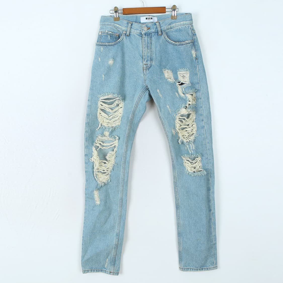 Msgm 라이트 블루 디스트레스드 데님 상품이미지1