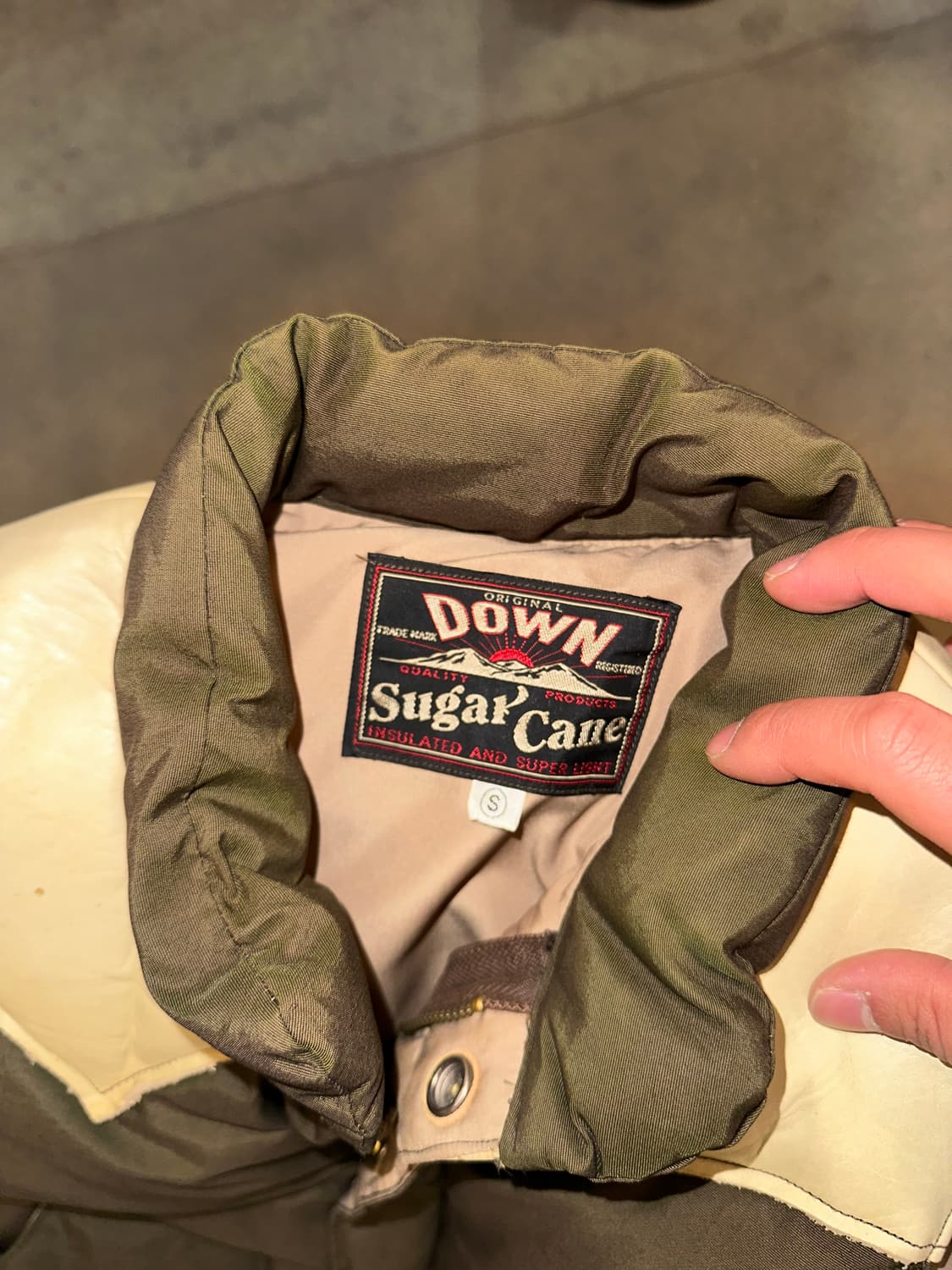 Sugar Cane leather yoke T/C down vest 상품이미지10