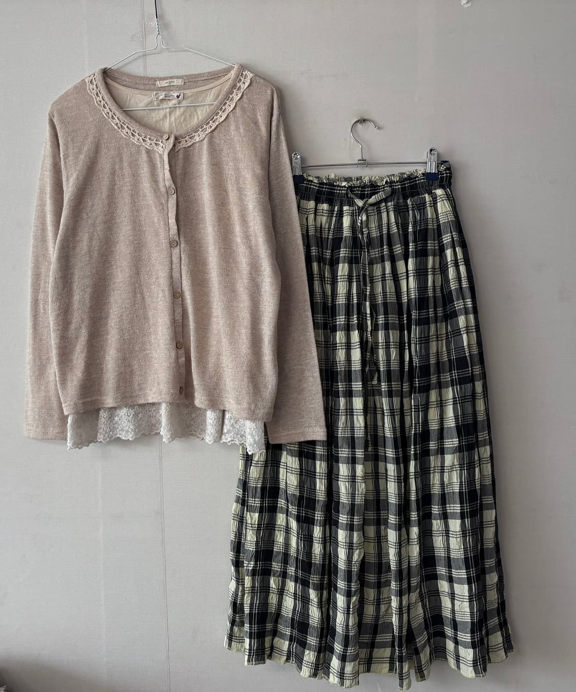 세트 (가디건+어스뮤직티셔츠+치마) 모리걸 상품이미지1