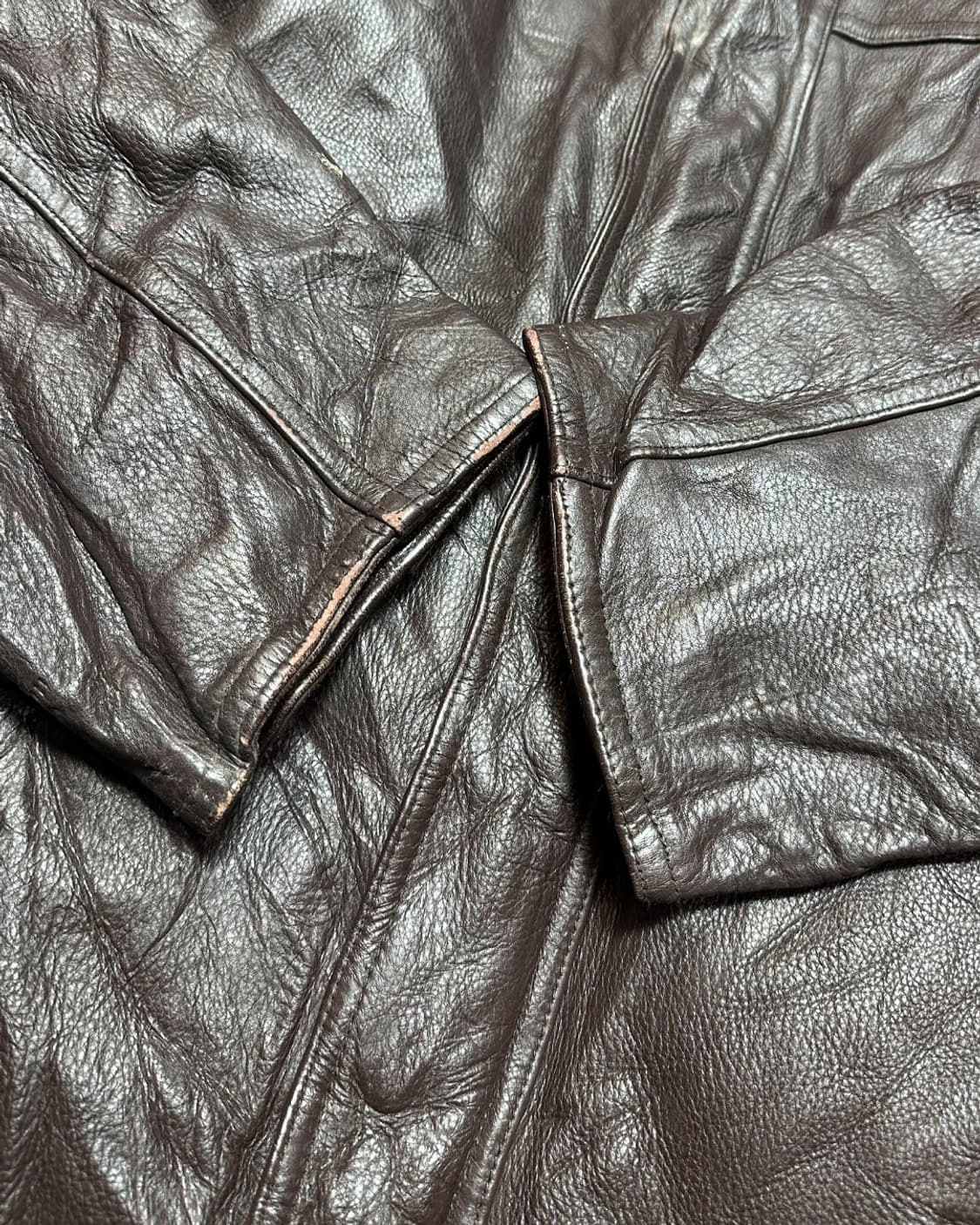 Cougar 헤비 리얼 레더 자켓 코트 상품이미지6