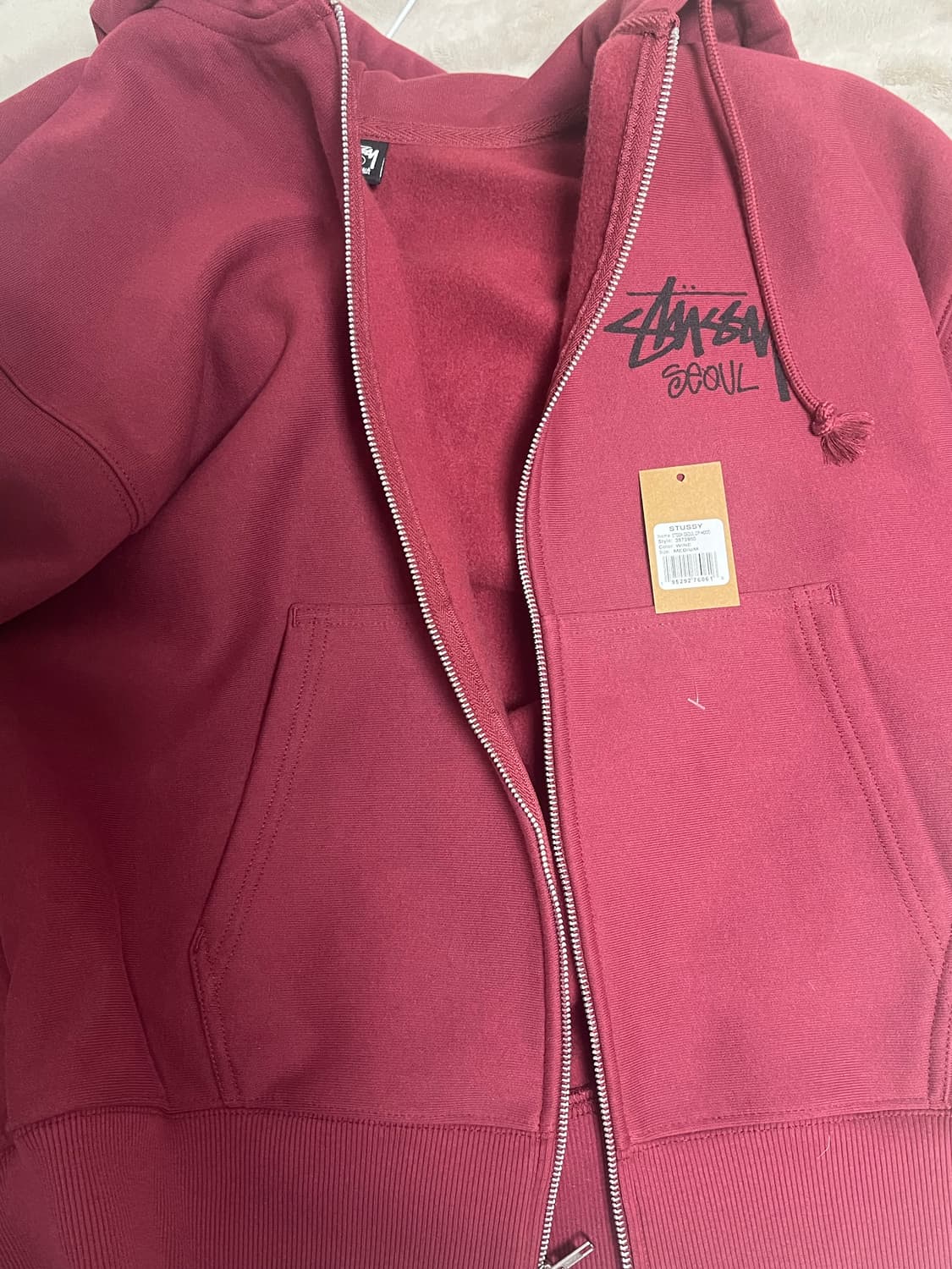 스투시 서울 챕터 와인 후드집업 m 교신/판매 상품이미지1