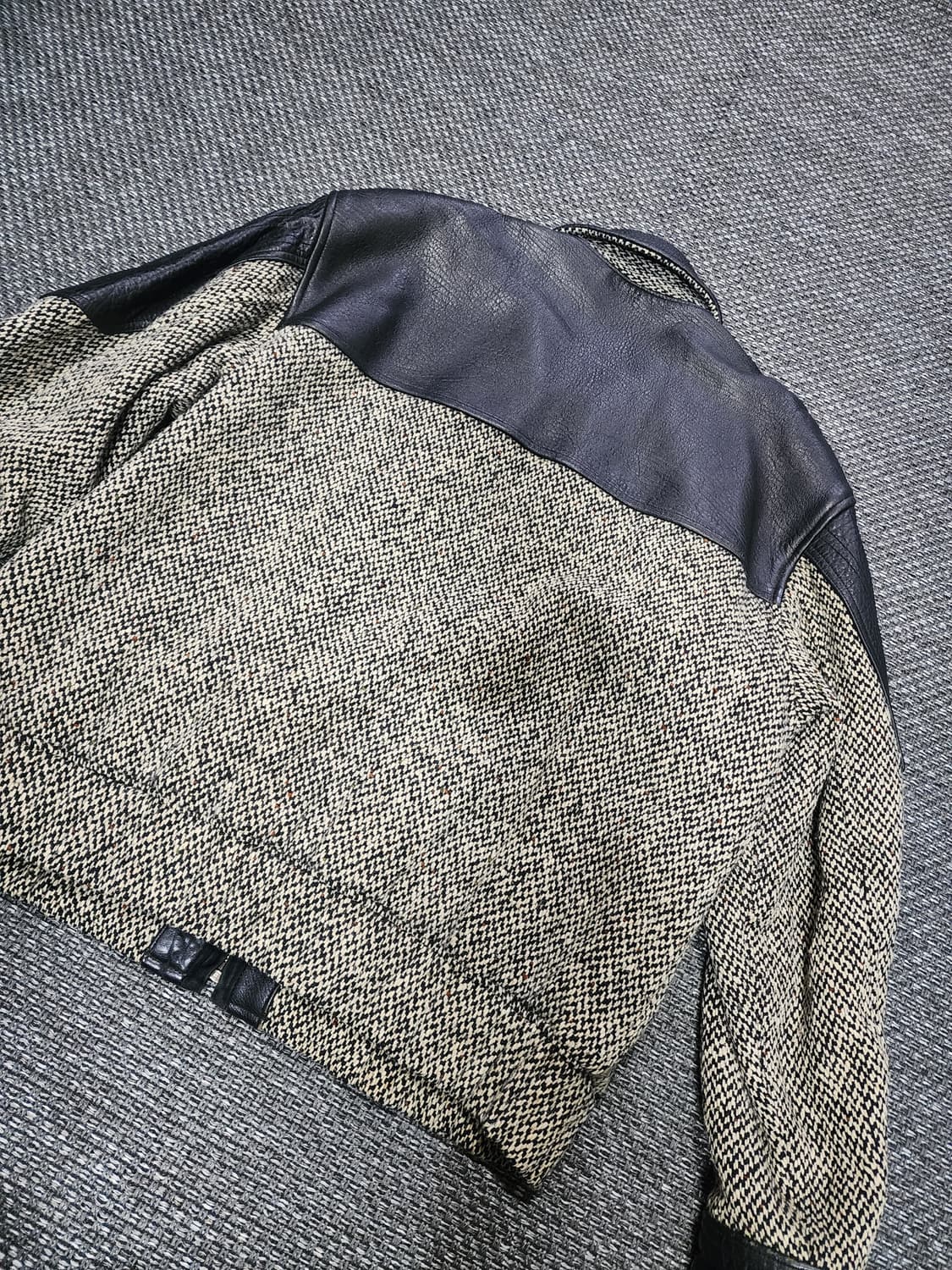빈티지 레녹스 가죽 트위드 배색 자켓  105 상품이미지9