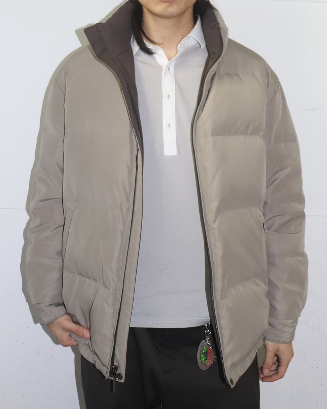 입생로랑 카키 베이지 리버서블 패디드 자켓 상품이미지2