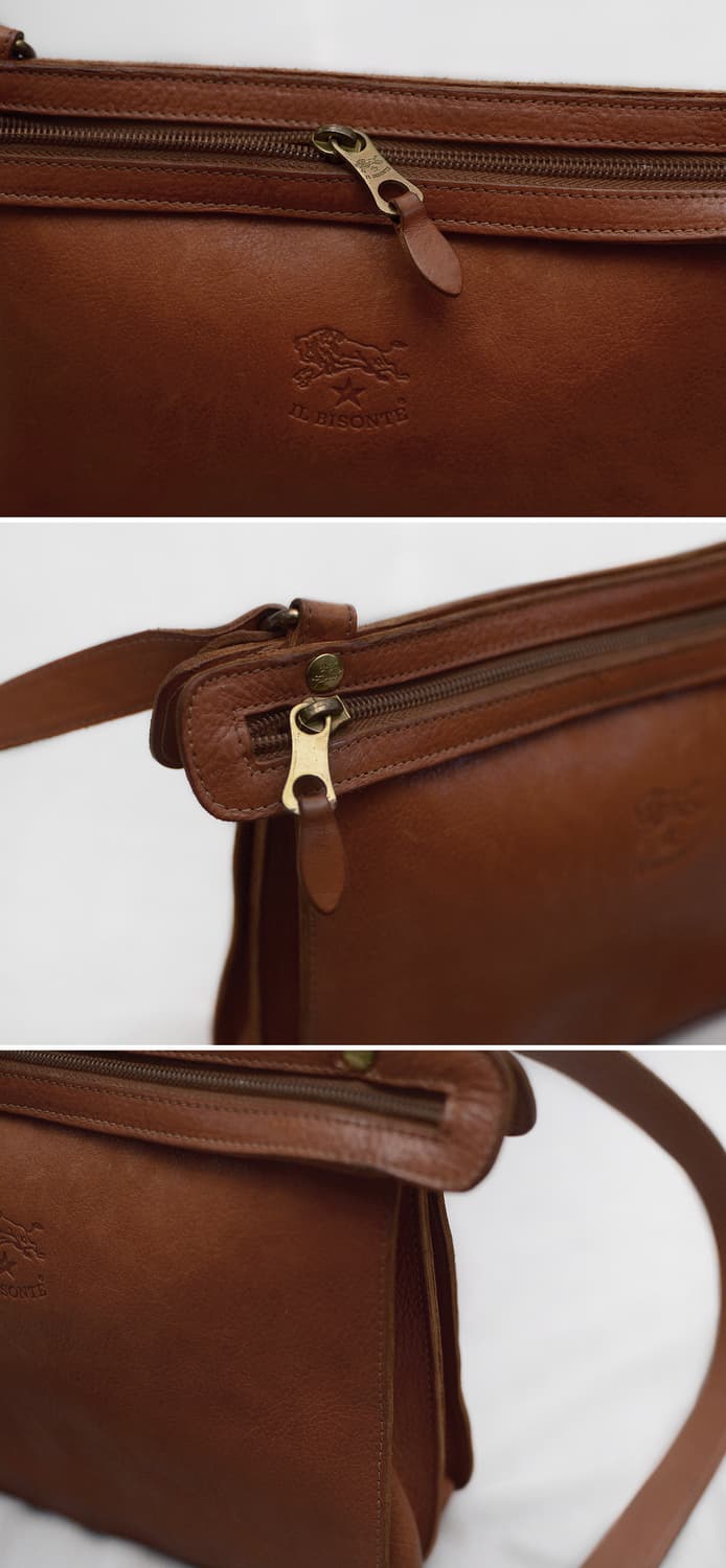 일비종떼 로니 더블 지퍼 트리오 포켓 가죽 숄더.크로스백 상품이미지7