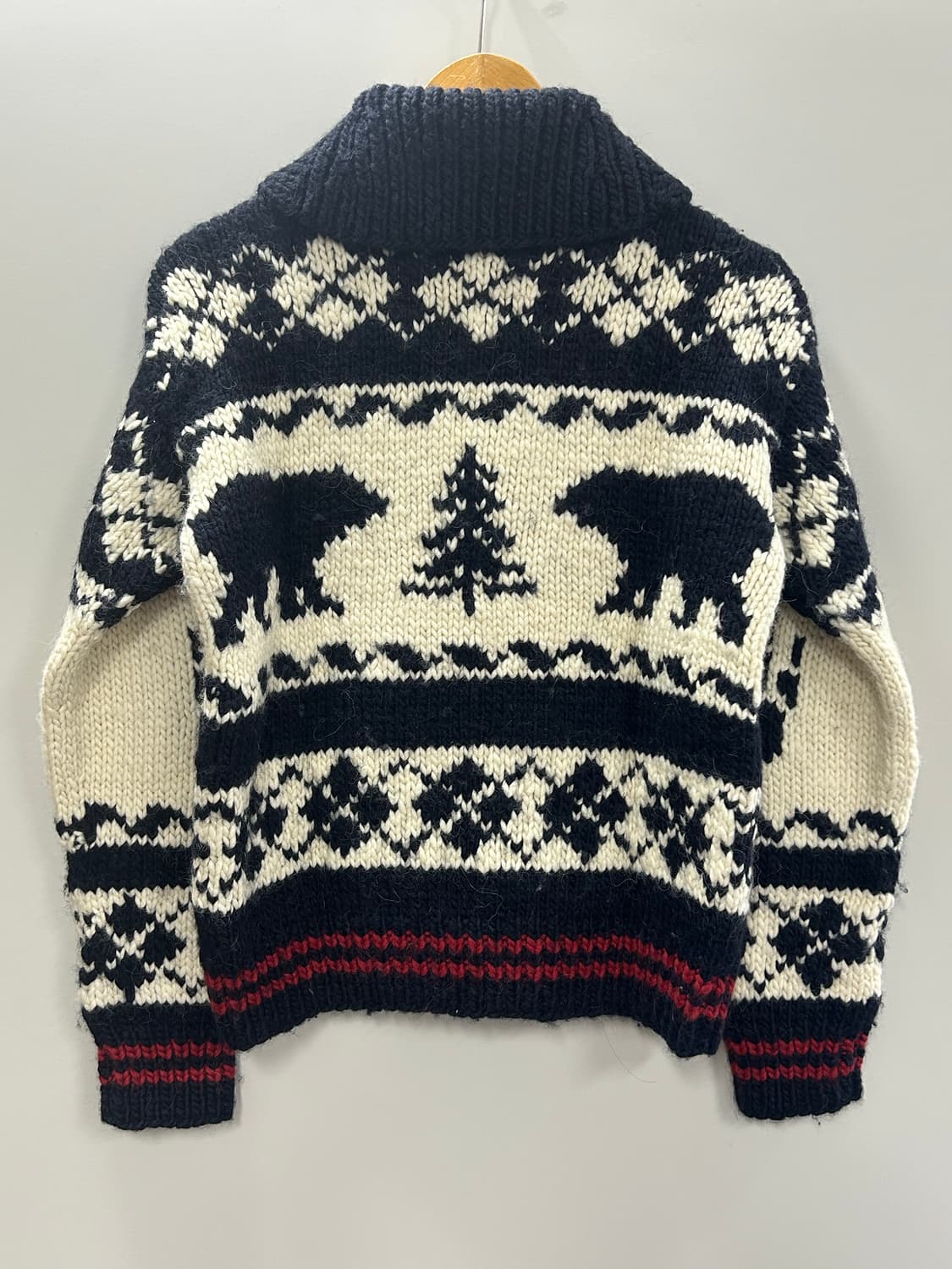 폴로 랄프로렌 울 알파카 아즈텍 베어 숄카라 핸드 니트 상품이미지4