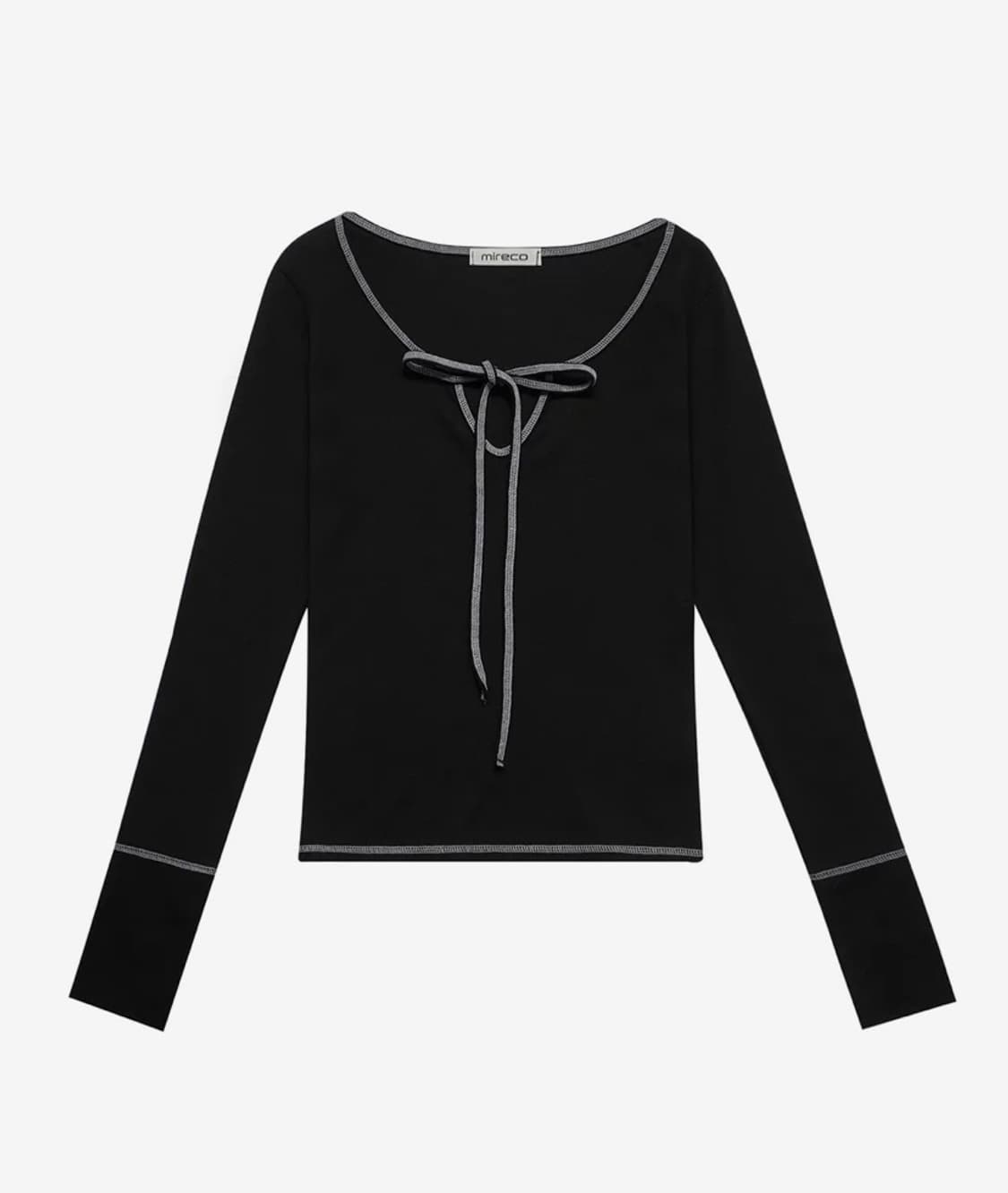 STITCH RIBBON T BLACK 상품이미지1