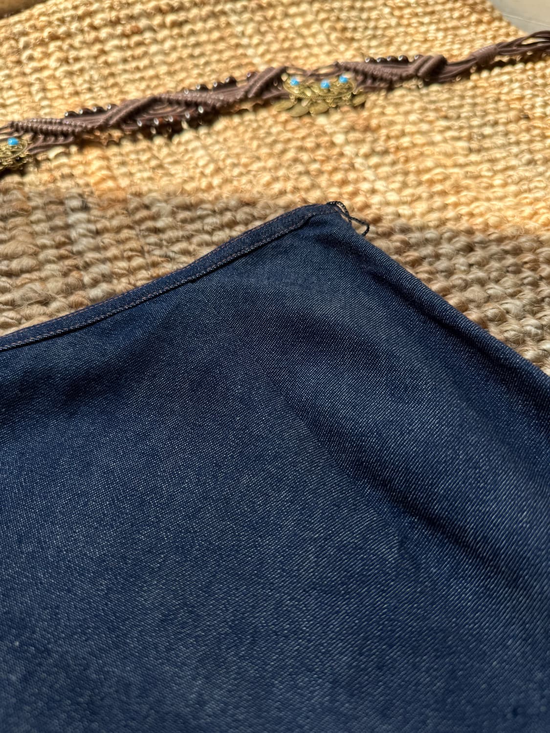 Fringed Stitched Denim Skirt 0150 상품이미지3