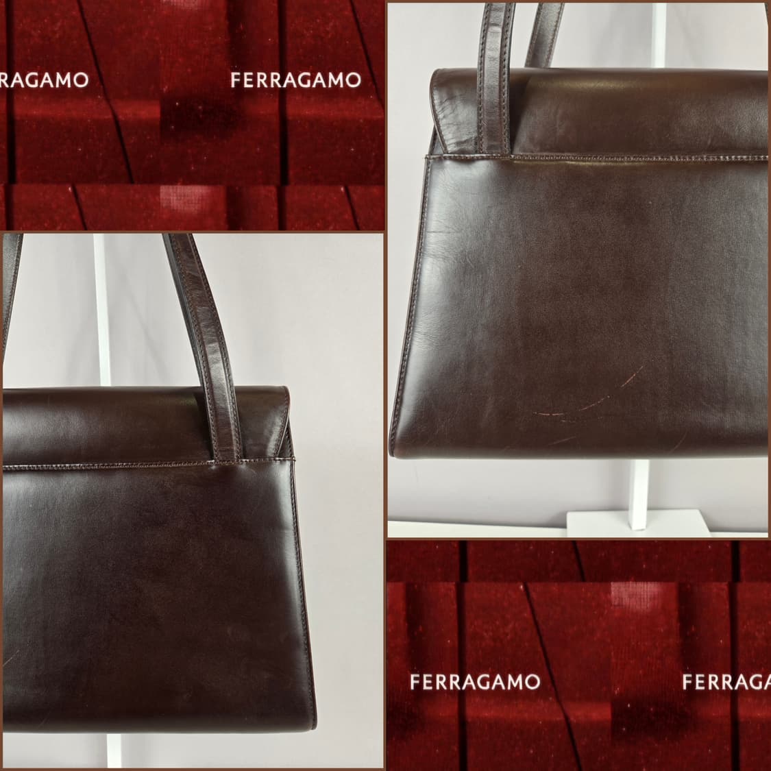 살바토레 페라가모 바라 플랩 숄더백 가방 정품 브라운 페레가모 상품이미지5