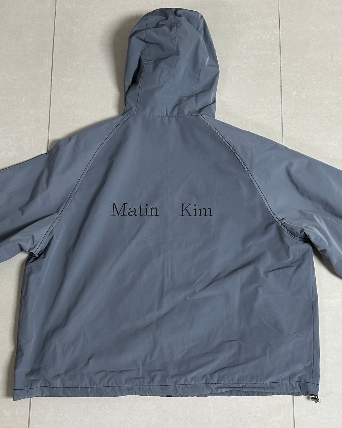 마뗑킴 로고 후디 바람막이 자켓 그레이 상품이미지3