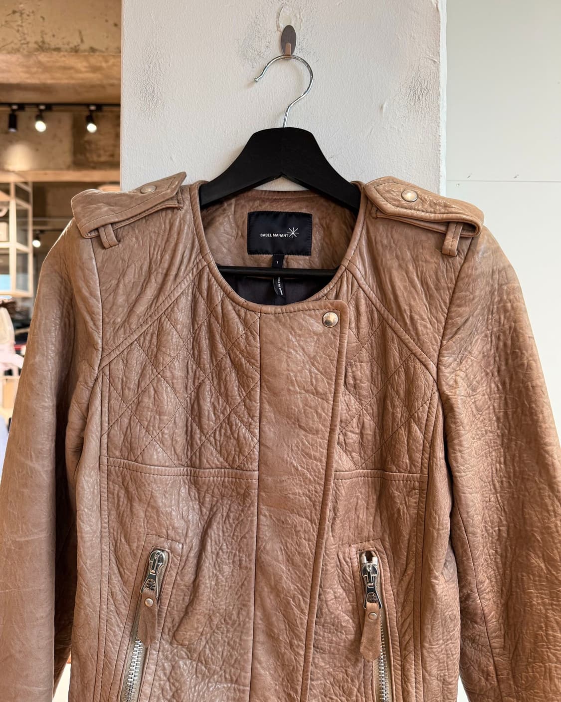 이자벨마랑 브라운 램스킨 레더 자켓  상품이미지3