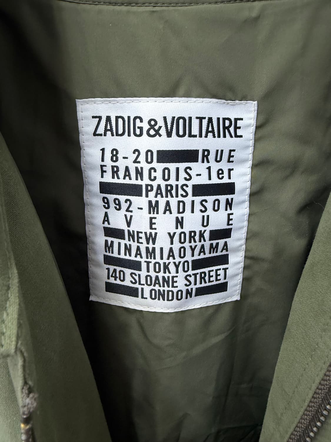 정품) 쟈딕앤볼테르 패딩 베스트 이중 카키 야상 자켓 XS 상품이미지7