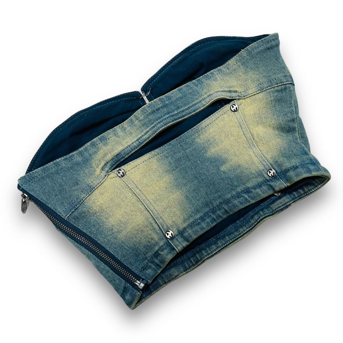 위어드 마켓 워시드 엠블럼 워시드 데님 슬리브리스 상품이미지4