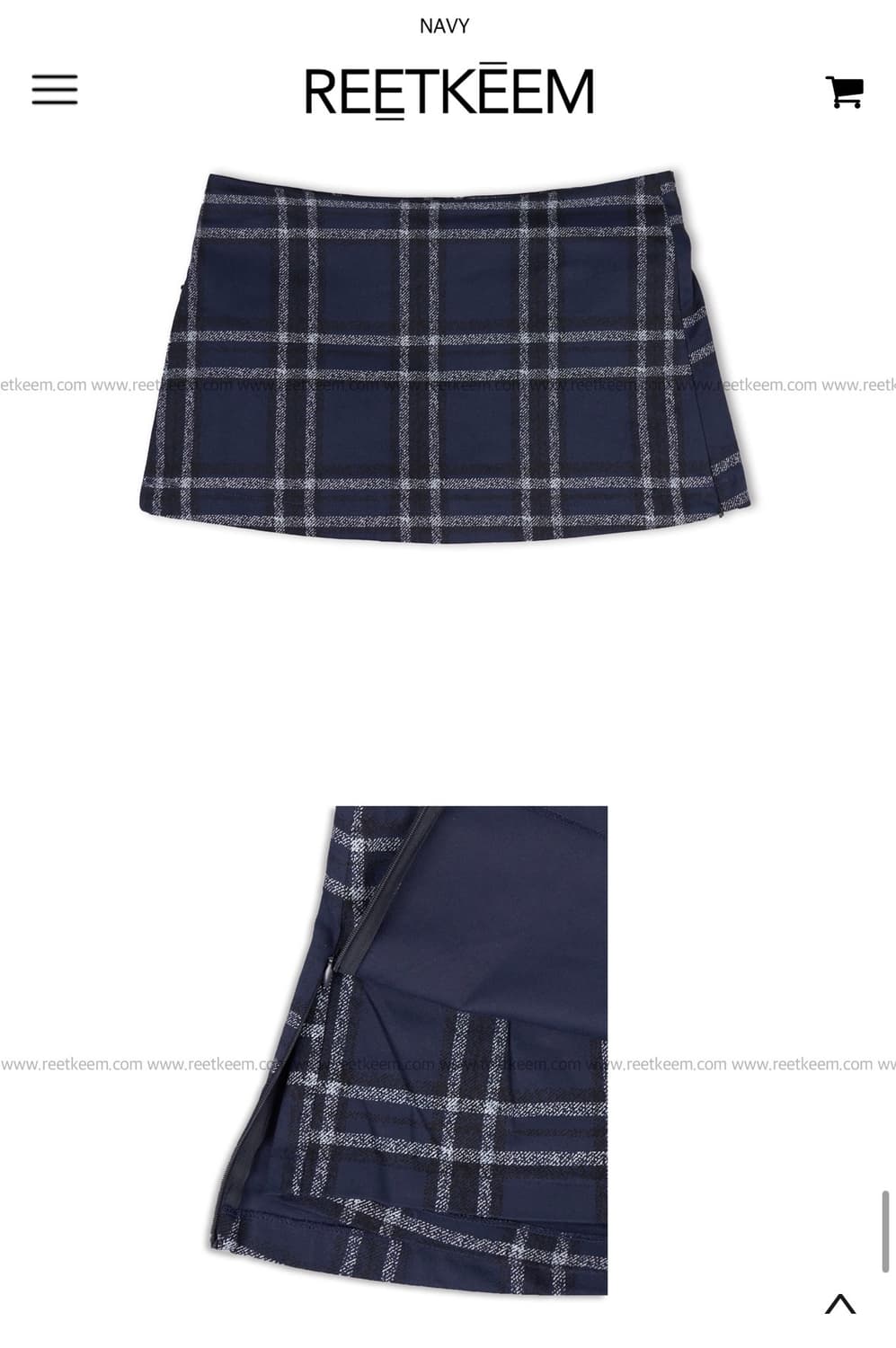 릿킴 빈티지 스커트 - NAVY 상품이미지1