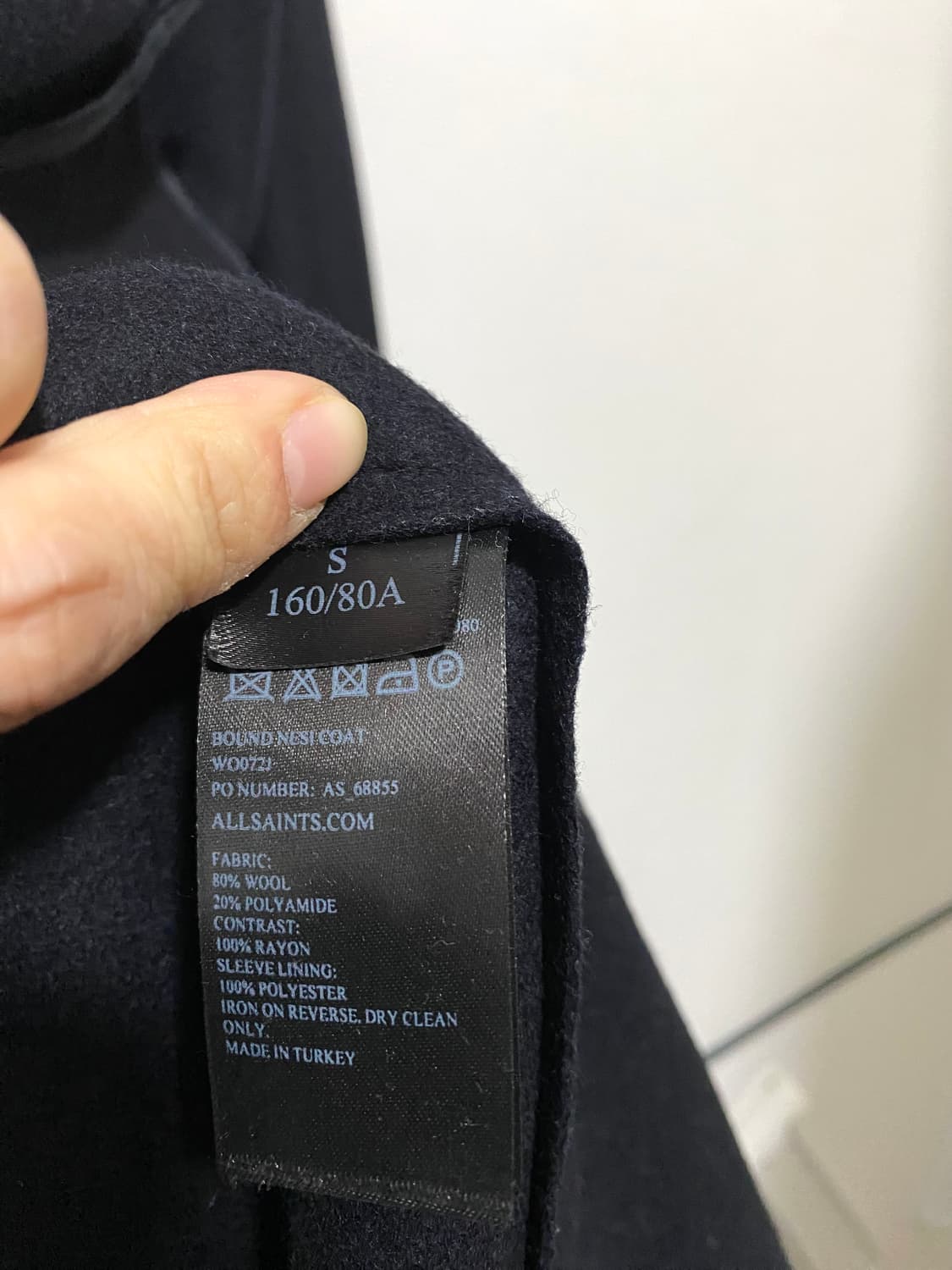 올세인츠 바운드 네시 블랙 코트 상품이미지4