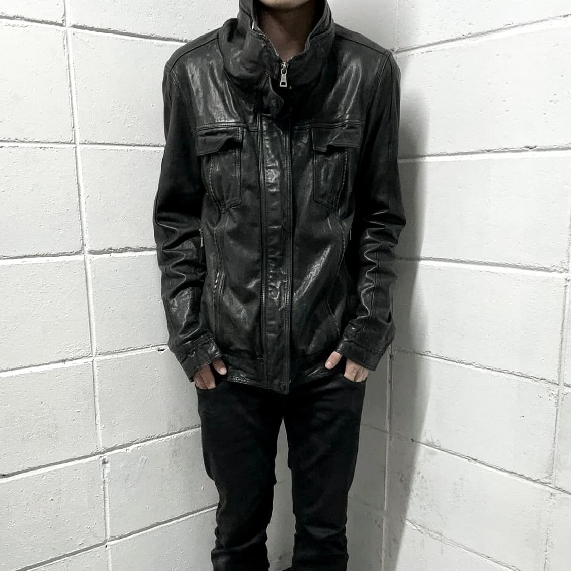 highneck sheepskin leather jacket 상품이미지2