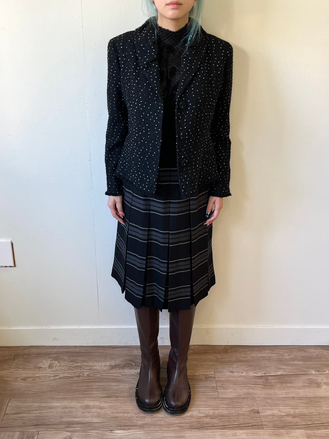 CECI OU CELA 도트 트위드 자켓 상품이미지7
