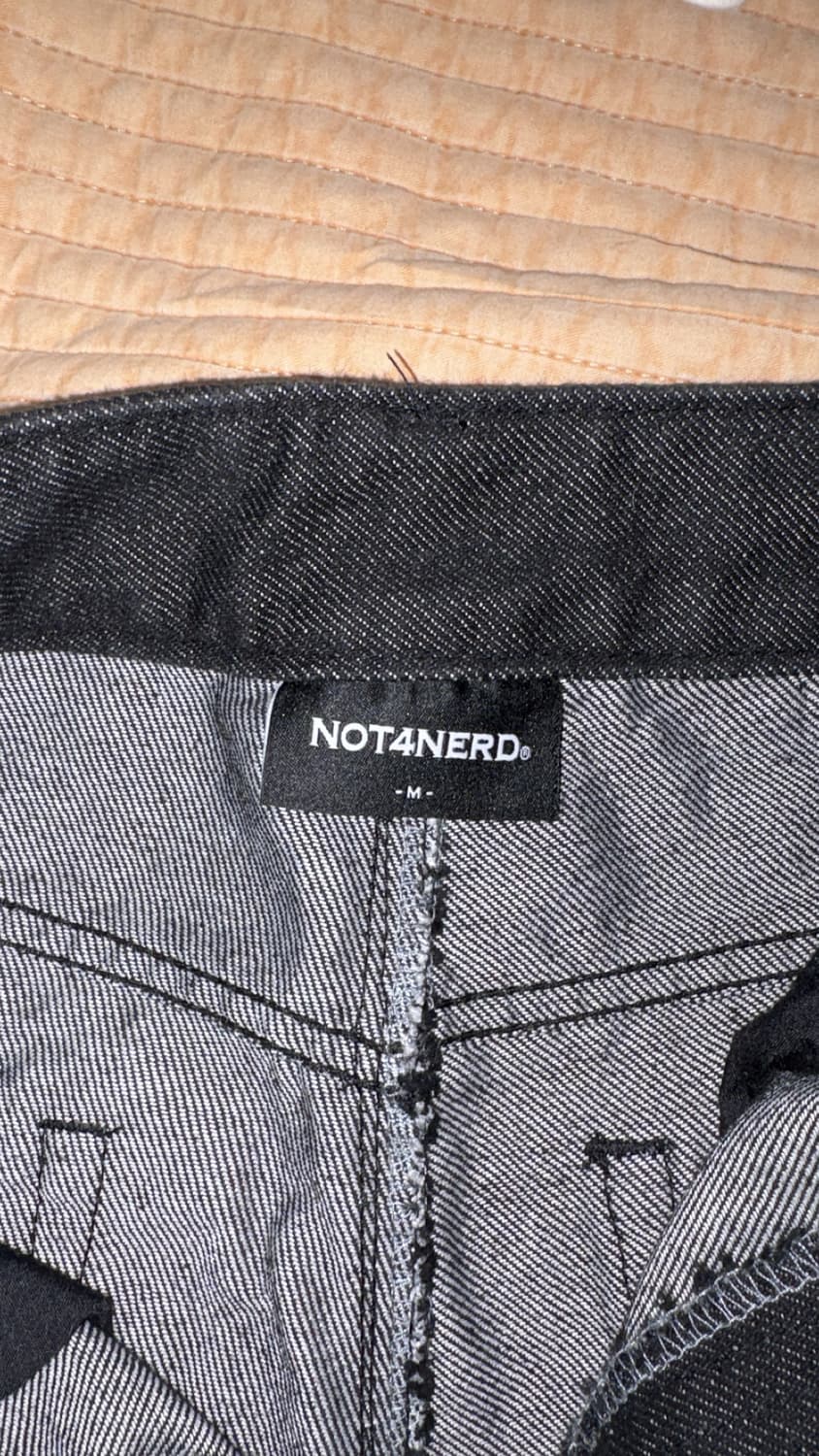not4nerd Drip Logo Denim Pants - Black 상품이미지4