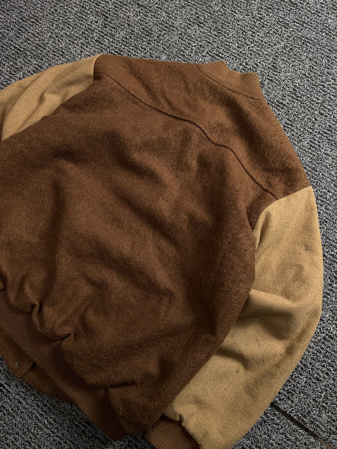 Birkin 빈티지 모직 바시티 자켓 브라운 1629 상품이미지5