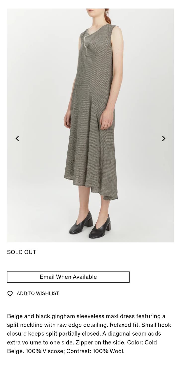 34사이즈) 아크네 스튜디오 Acne Studios 델라 체크 원피스 상품이미지1