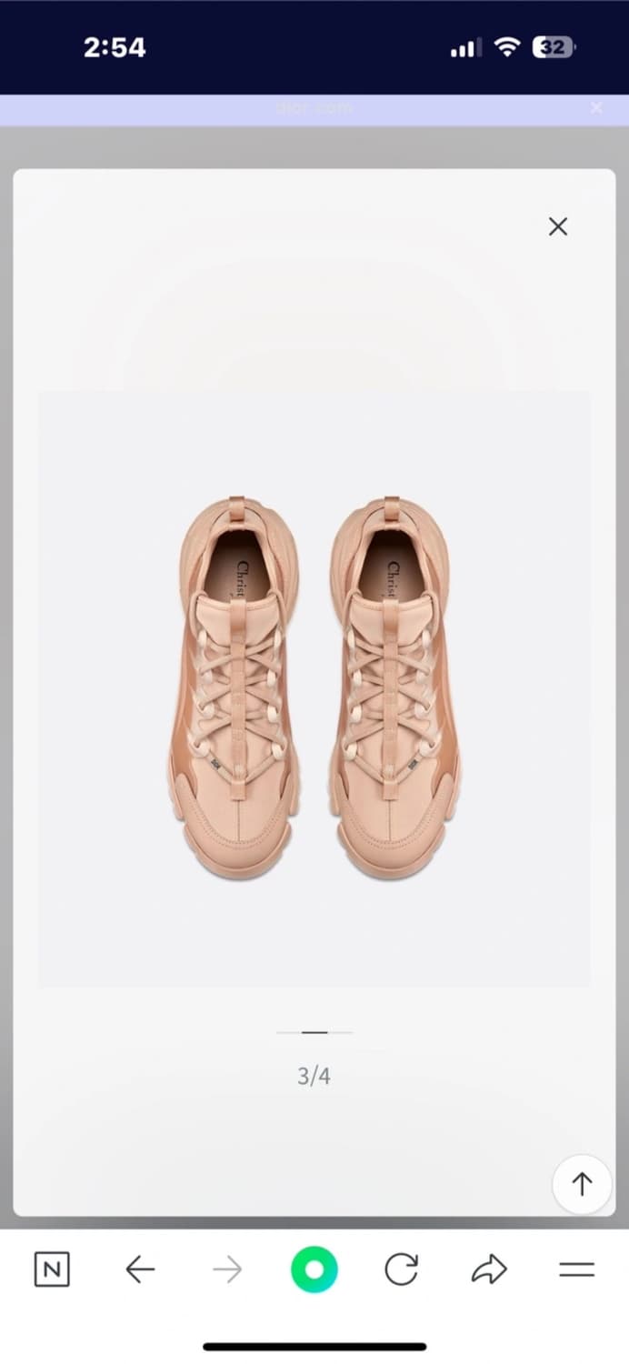 디올 D-Connect 스니커즈 누드 베이지 37.5(240)  5회 착 상품이미지4