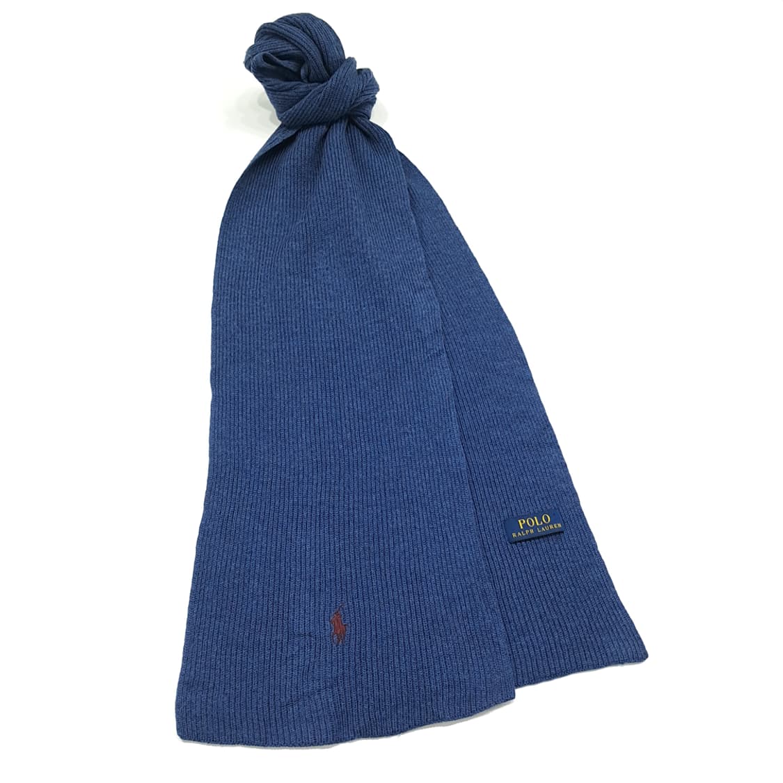 MX362 폴로 랄프로렌 아쿠아블루 골지 니트 머플러 상품이미지2