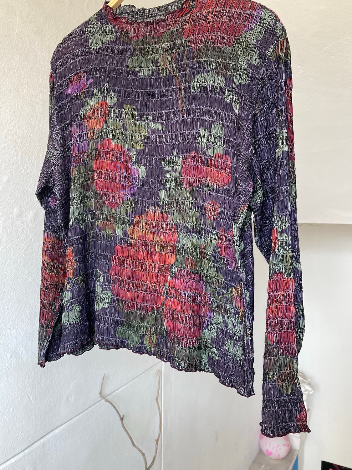 빈티지 에스닉 플라워 긴팔 블라우스 상품이미지3